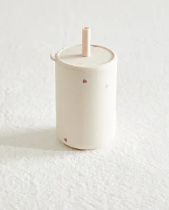 Silicone Heart Tumbler With Straw