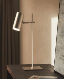 Silver Metal Usb Rechargeable Desk Lamp