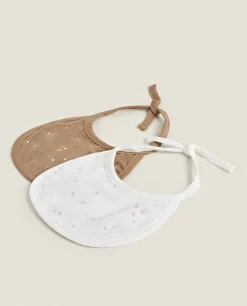 Star Print Muslin Bibs (Set Of 2)