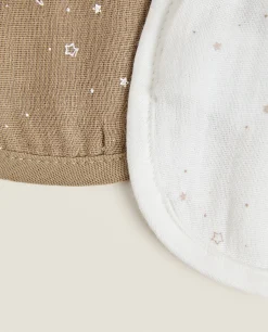 Star Print Muslin Bibs (Set Of 2)