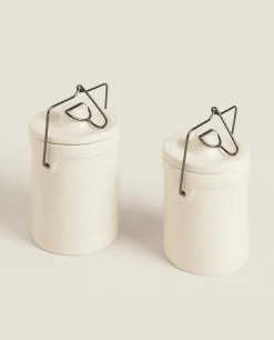 Stoneware Cylindrical Jar