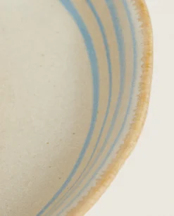 Stoneware Soup Plate With Lines