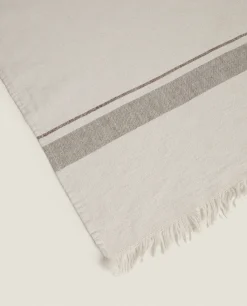 Striped Cotton-Linen Blanket