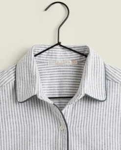 Striped Flannel Pajama Top