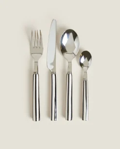 Striped Flatware Set (4 Pieces)
