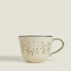 Textured Floral Christmas Mug