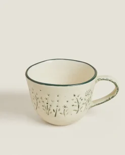 Textured Floral Christmas Mug
