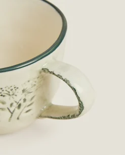 Textured Floral Christmas Mug