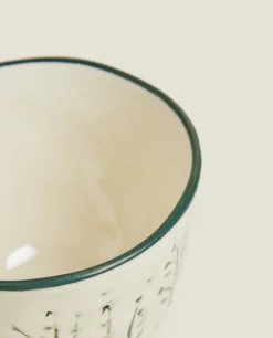 Textured Floral Christmas Mug