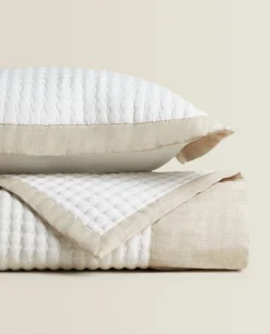 Textured Quilt With Linen Border