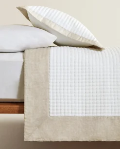 Textured Quilt With Linen Border