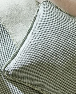 Textured Waffle-Knit Throw Pillow Cover