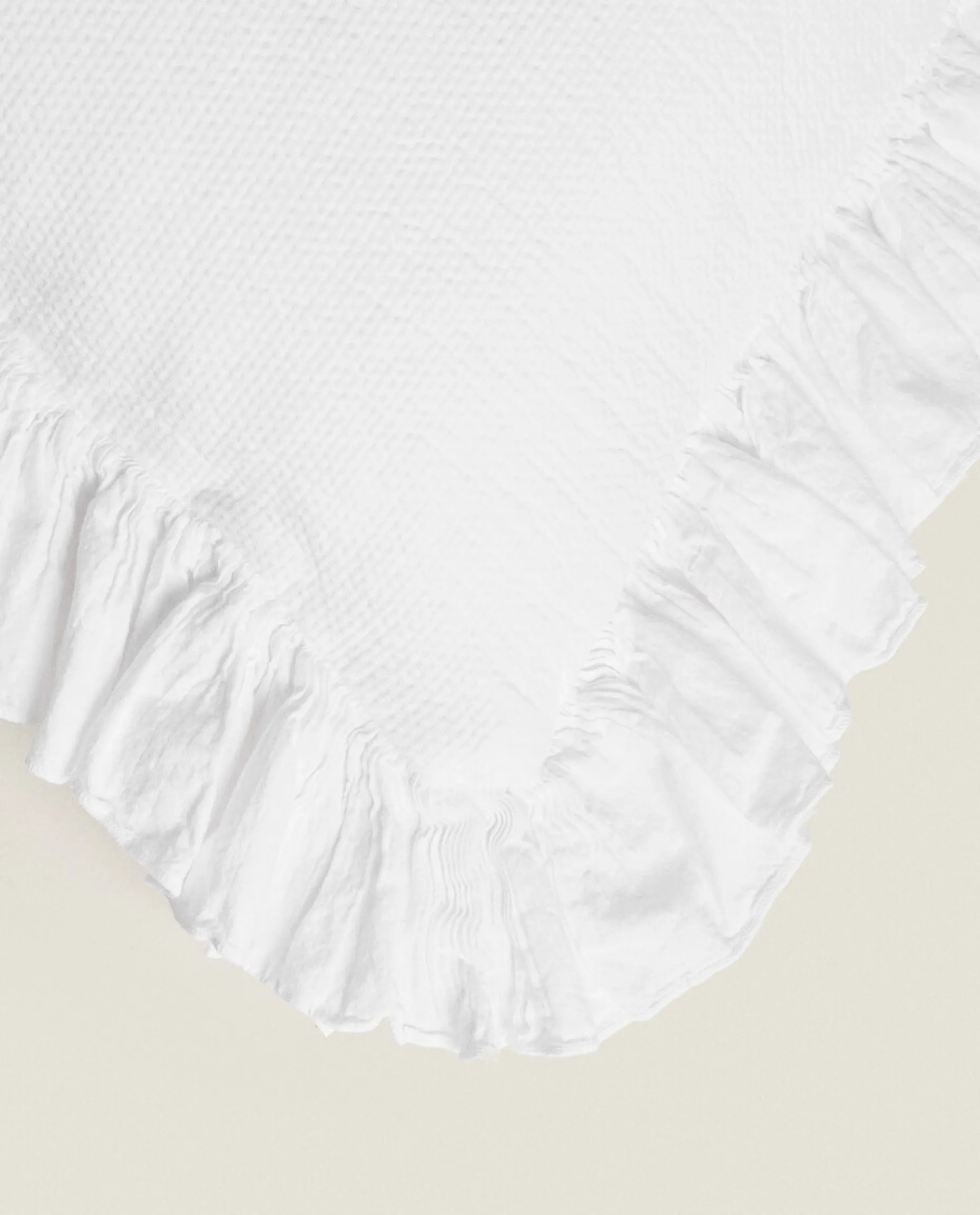 Throw Pillow Cover With Pleated Ruffle