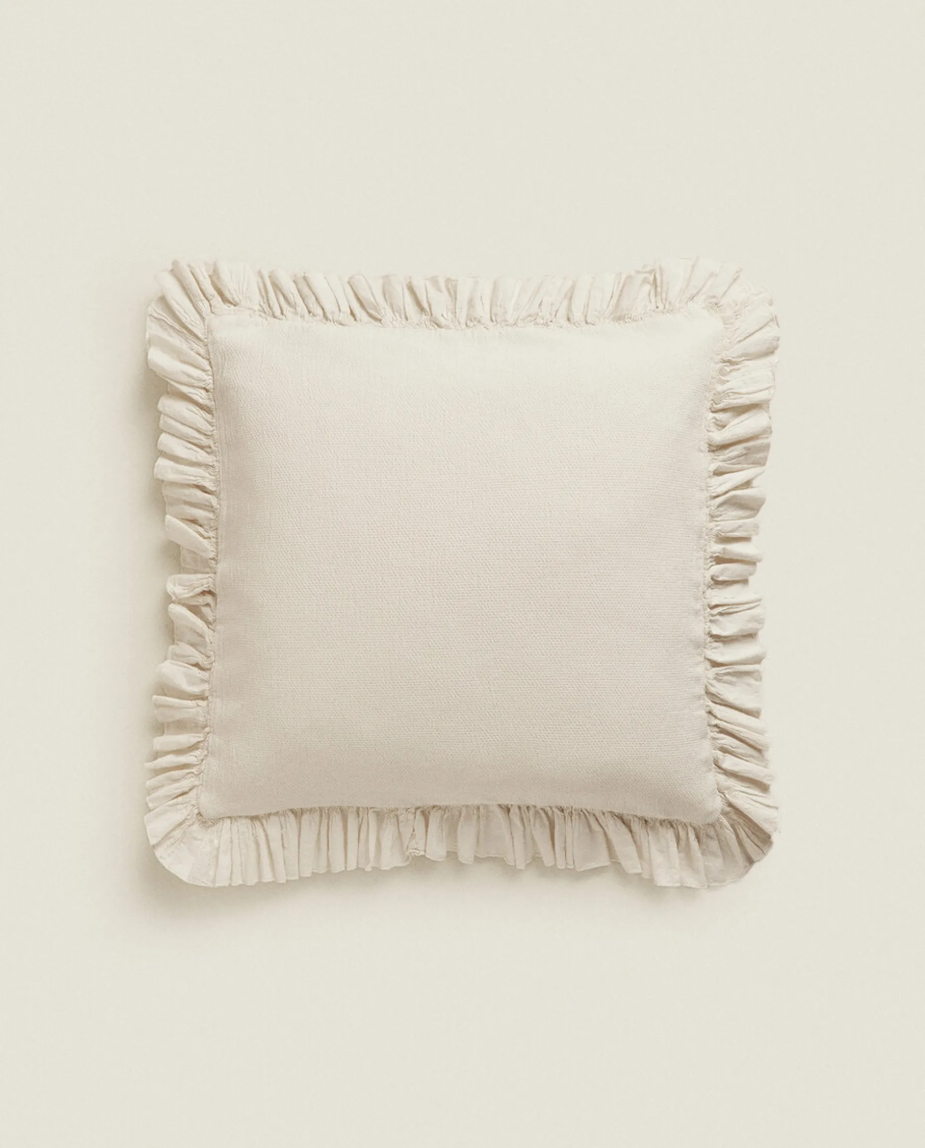 Throw Pillow Cover With Pleated Ruffle