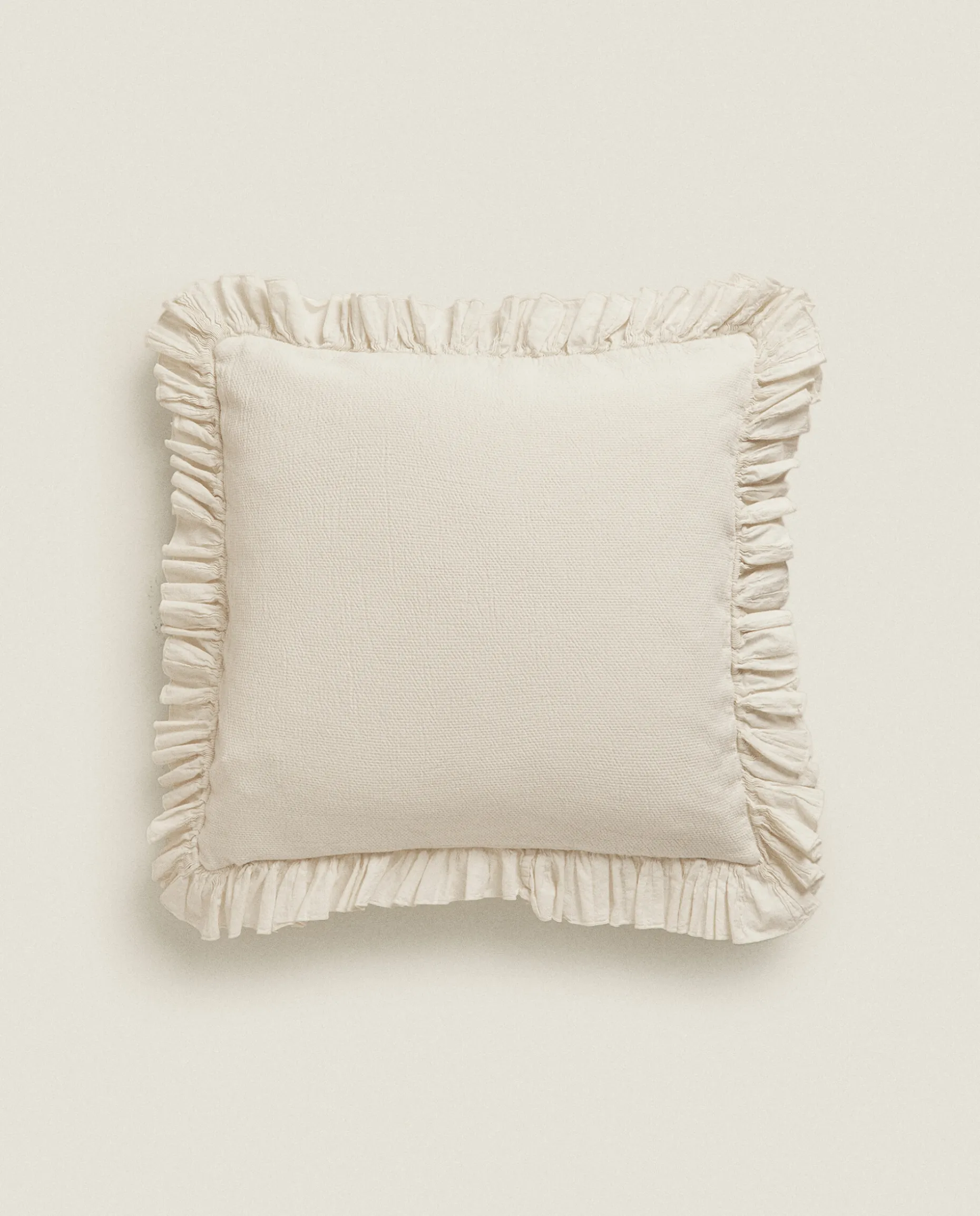 Throw Pillow Cover With Pleated Ruffle