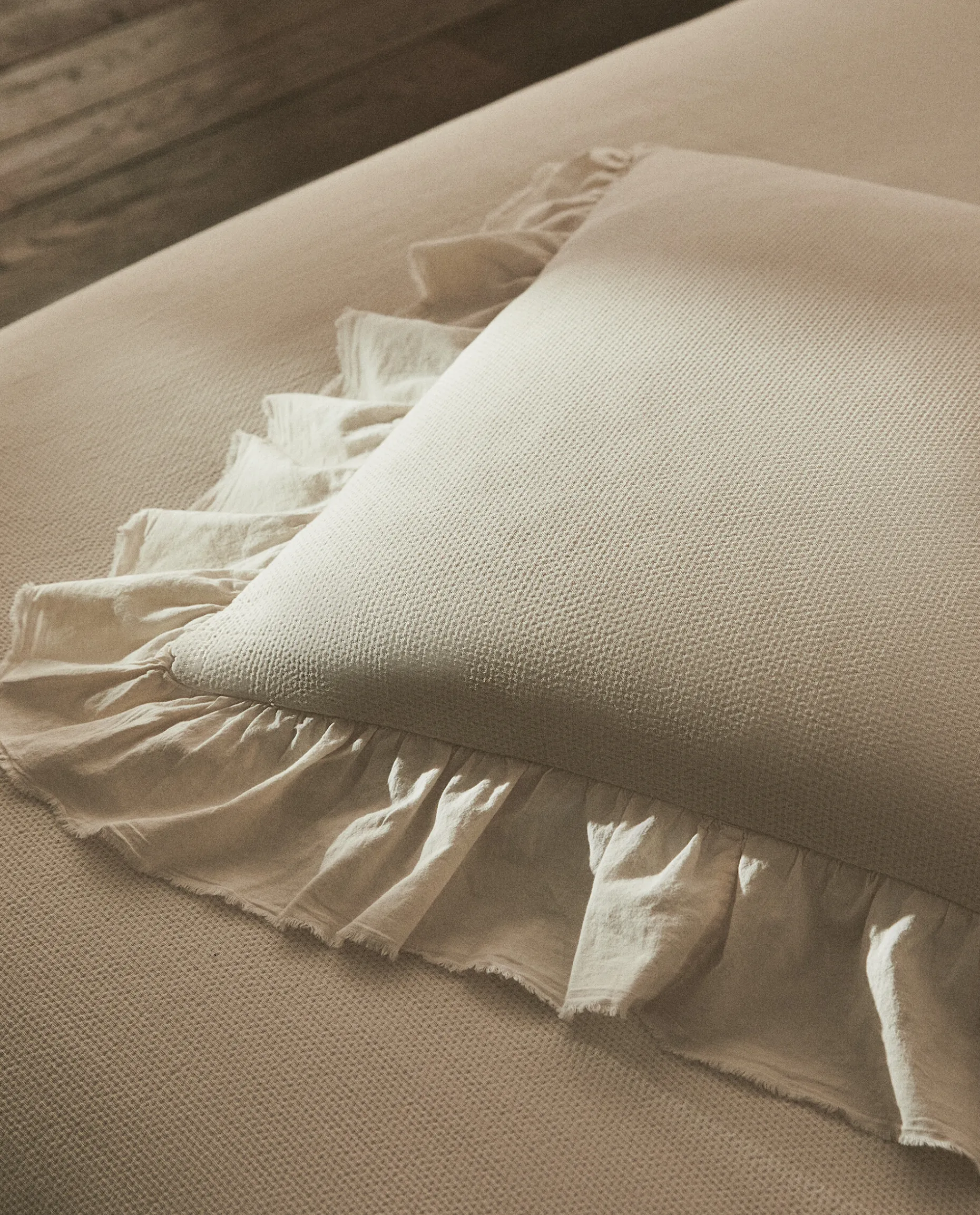 Throw Pillow With Ruffle Trim