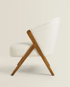 Upholstered Boucle Armchair