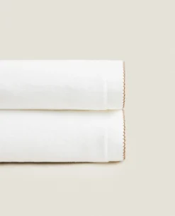 Velour Towel With Trim Detail