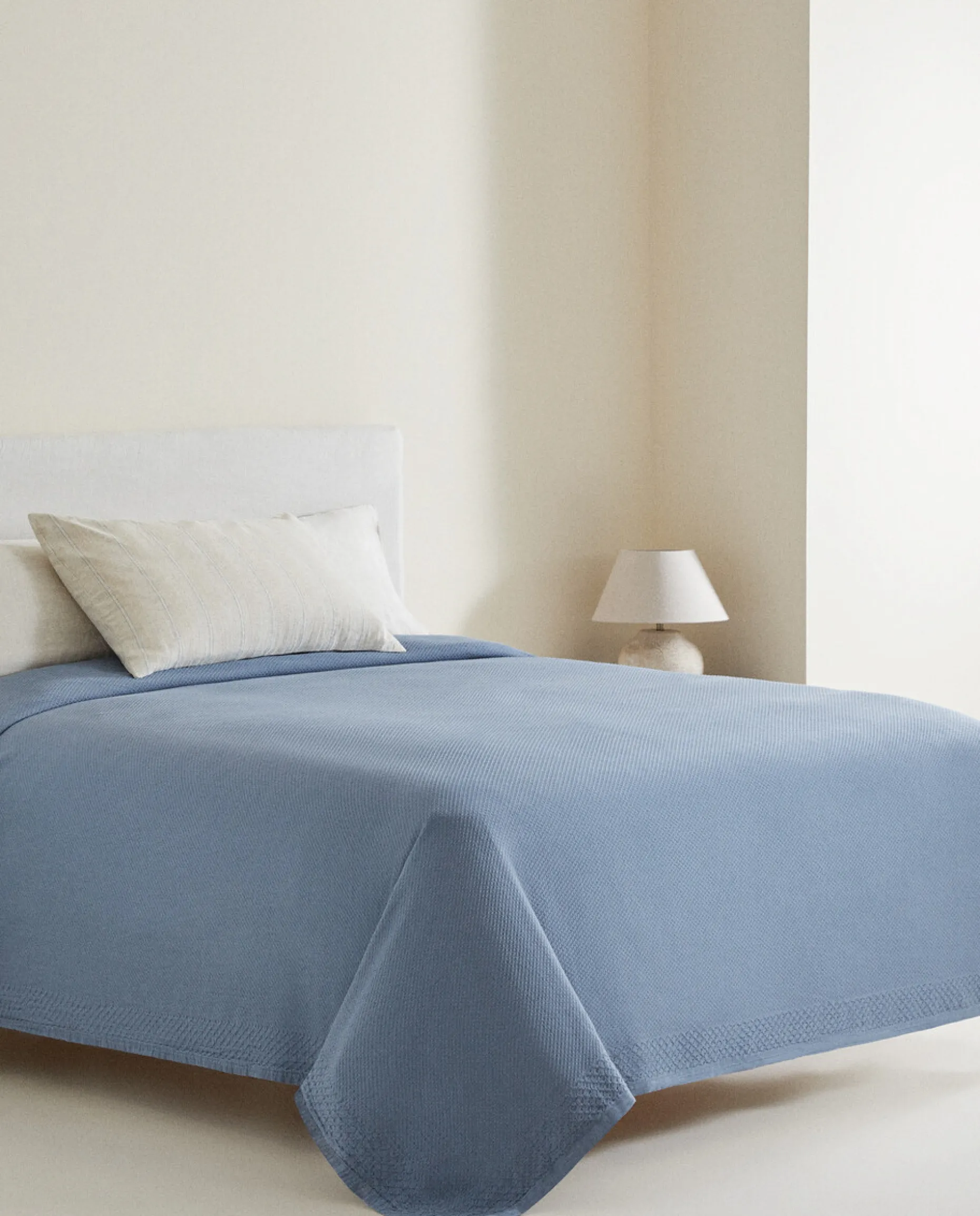 Waffle Texture Cotton Bedspread