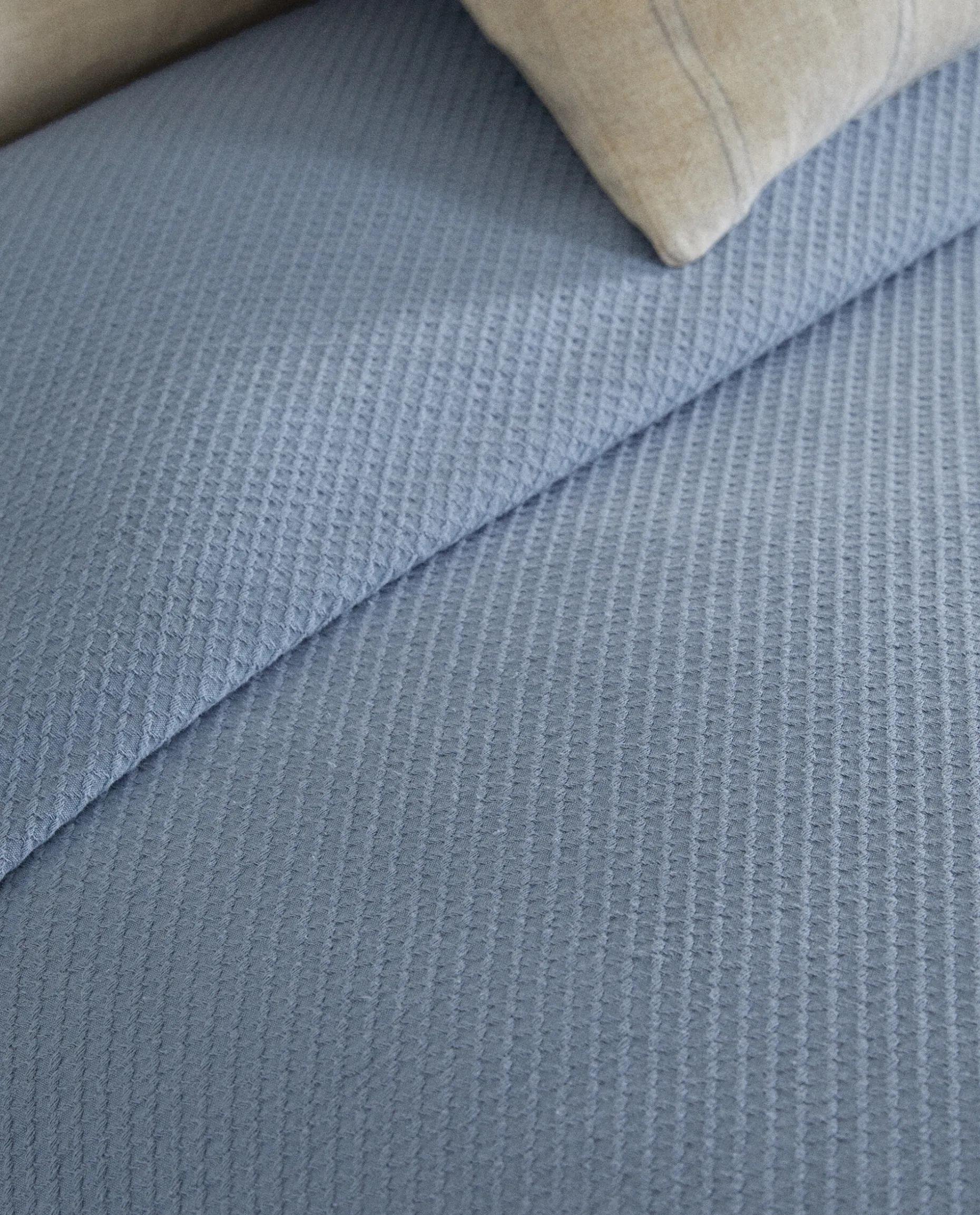 Waffle Texture Cotton Bedspread