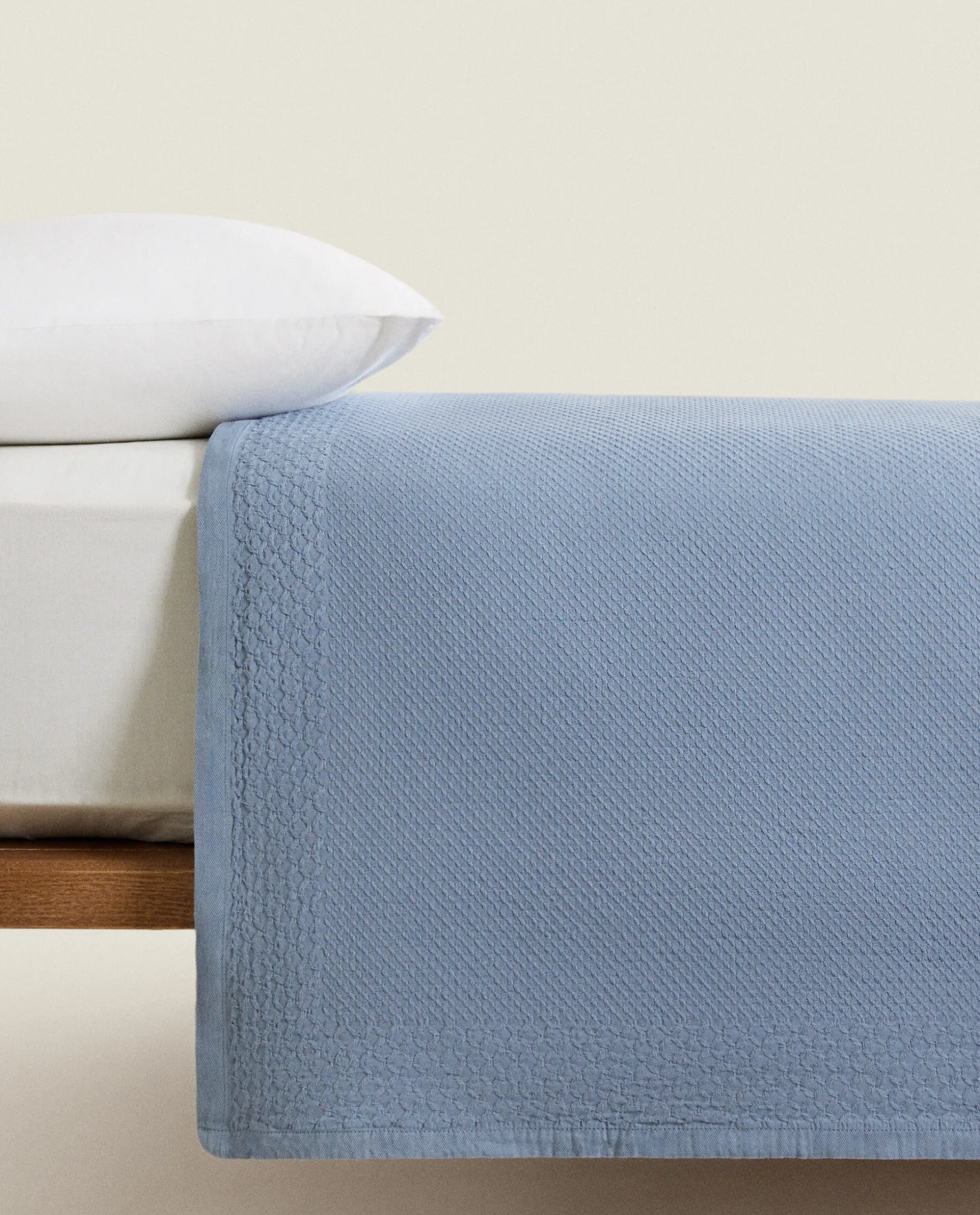 Waffle Texture Cotton Bedspread