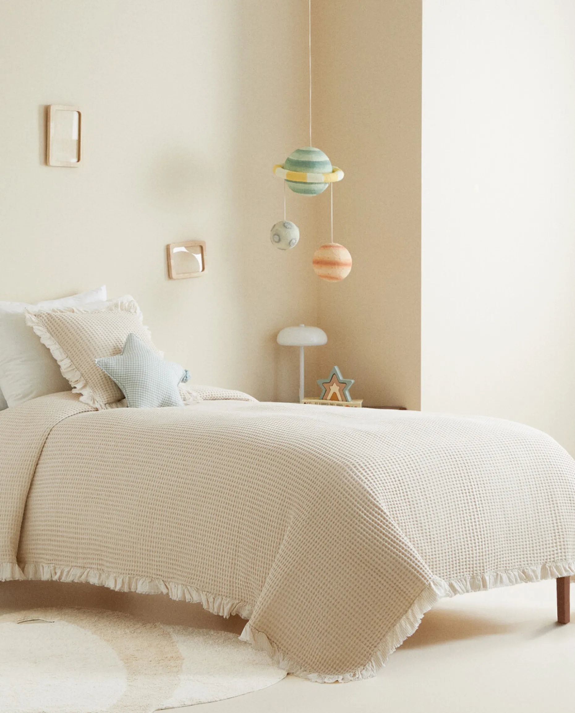 Waffle Texture Cotton Bedspread