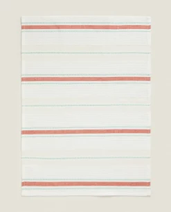 Waffle-Knit Cotton Kitchen Towel With Stripes (Pack Of 2)