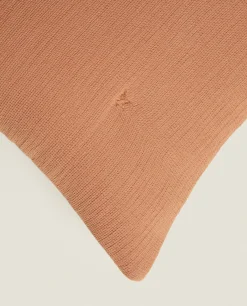 Waffle-Knit Throw Pillow Cover