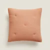 Waffle-Knit Throw Pillow Cover