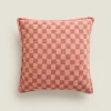 Waffle-Knit Throw Pillow Cover