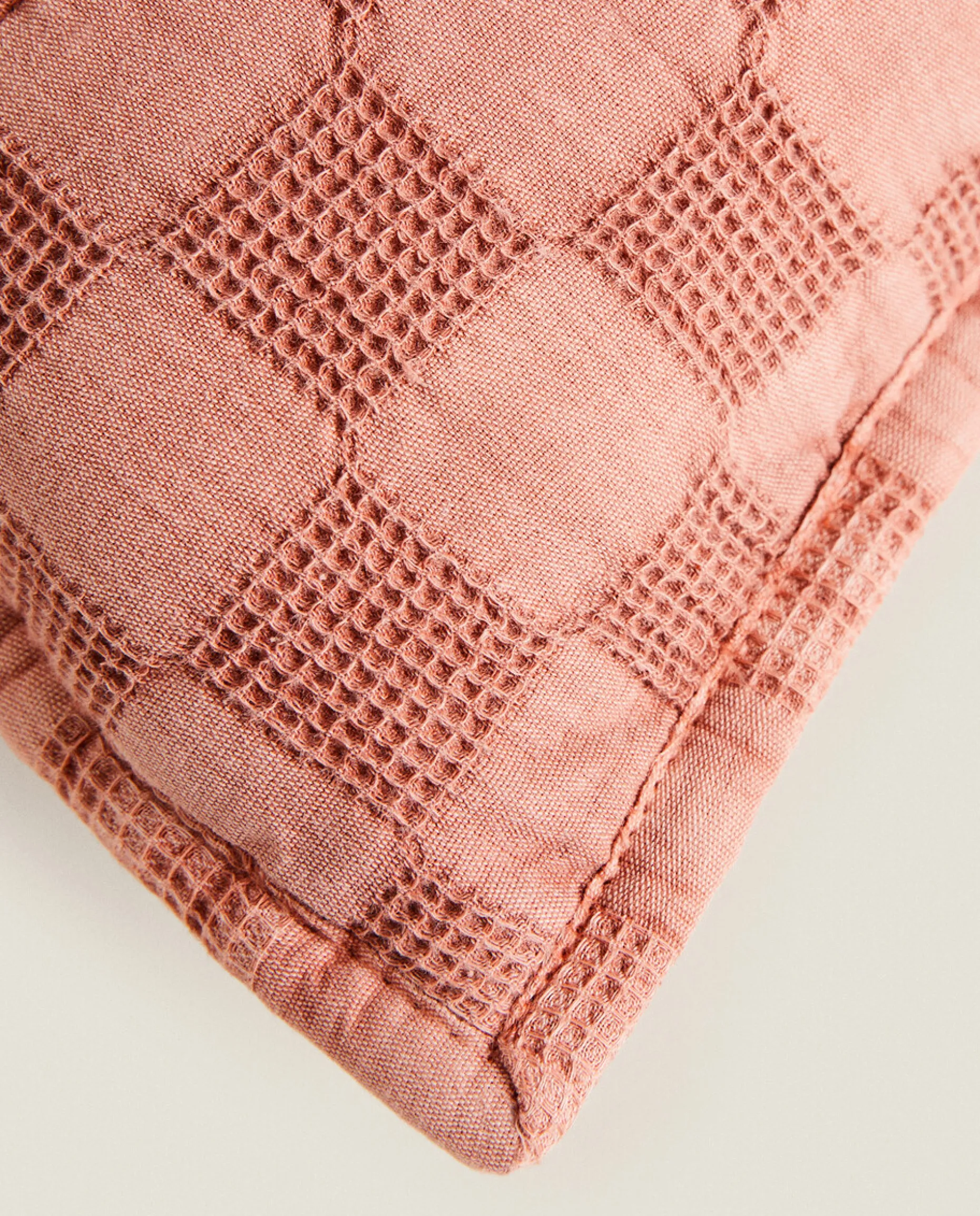 Waffle-Knit Throw Pillow Cover