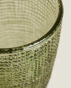 Wine Glass With Raised Design