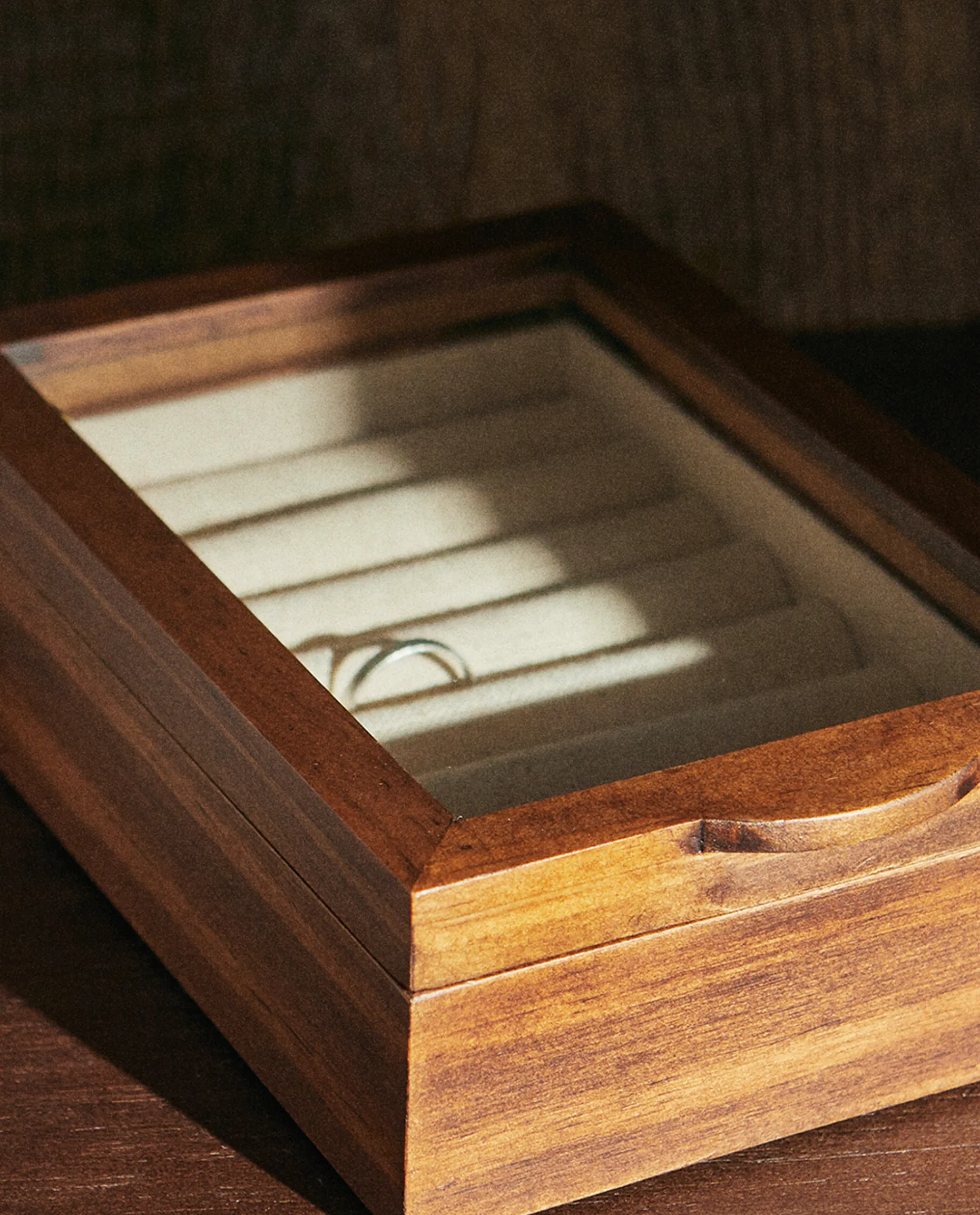 Wood And Linen Jewelry Box