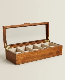 Wood And Linen Watch Box
