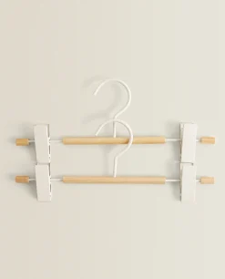 Wood And Metal Skirt Hanger (Set Of 2)