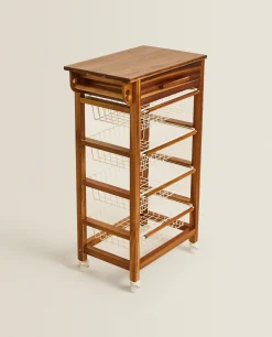 Wood And Metal Storage Furniture With Wheels