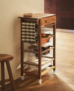 Wood And Metal Storage Furniture With Wheels