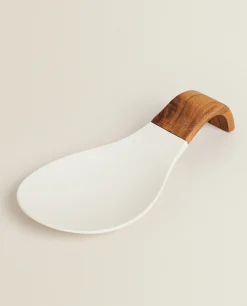 Wood And Silicone Spoon Rest