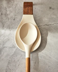 Wood And Silicone Spoon Rest