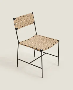 Woven Jute And Metal Chair